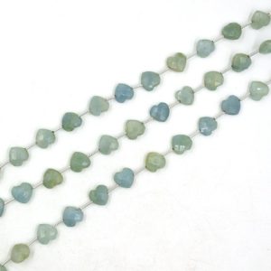 Natural Aquamarine 8 mm Heart Beads, Faceted Hand Carving Gemstone Charms, Drill Beads For Making Jewelry, Aquamarine Heart Shape Beads | Natural genuine other-shape Aquamarine beads for beading and jewelry making.  #jewelry #beads #beadedjewelry #diyjewelry #jewelrymaking #beadstore #beading #affiliate #ad