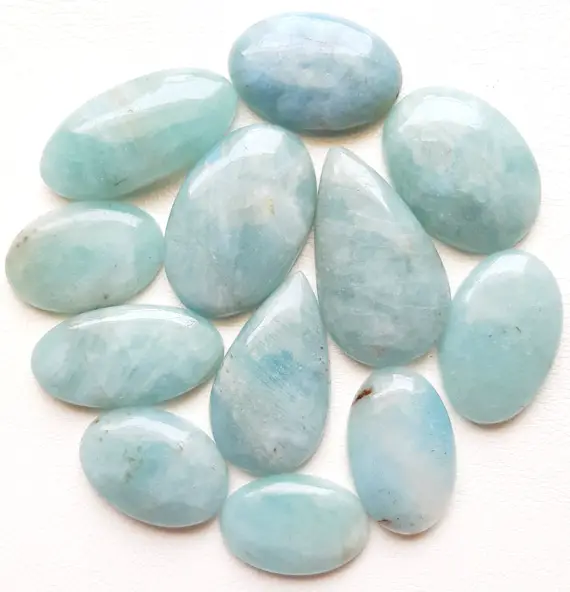 Natural Aquamarine Cabochon Wholesale Lot | Aaa+  Natural Aquamarine By Weight With Different Shapes And Sizes Used For Jewelry Making