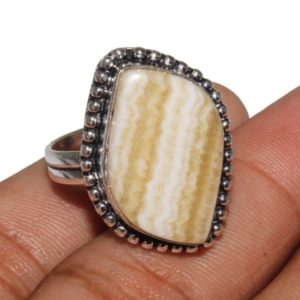 Shop Aragonite Rings! Natural Aragonite Gemstone Ring, Ethnic Handmade Antique Ring, Designer Ring, 925 Sterling Silver Plated Jewelry Size 11 (MK-49-194) | Natural genuine Aragonite rings, simple unique handcrafted gemstone rings. #rings #jewelry #shopping #gift #handmade #fashion #style #affiliate #ad