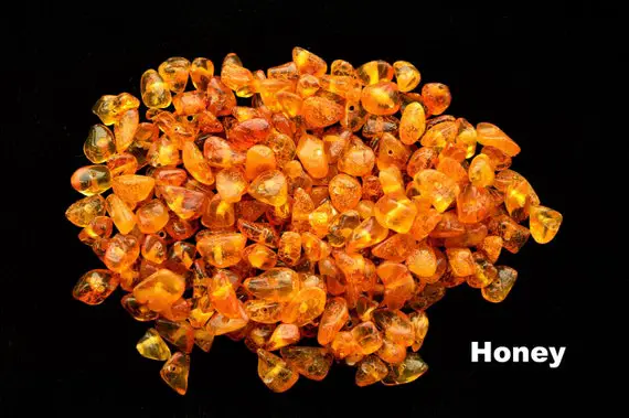 Natural Baltic Amber Beads Chip Style Polished Stone Gemstone, 4-7 Mm Size, Genuine Amber Stone Honey