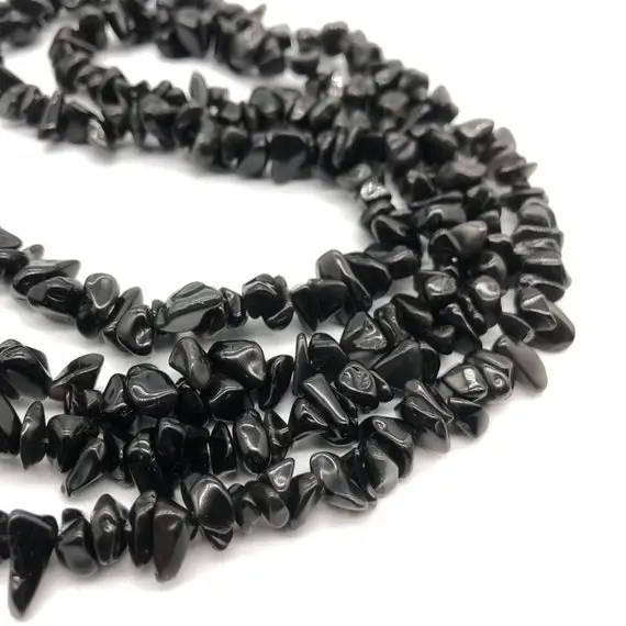 Natural Black Obsidian Chip Beads, Gemstone Chip Beads For Chakra Tree Making, Crystal Bracelet/necklace Diy