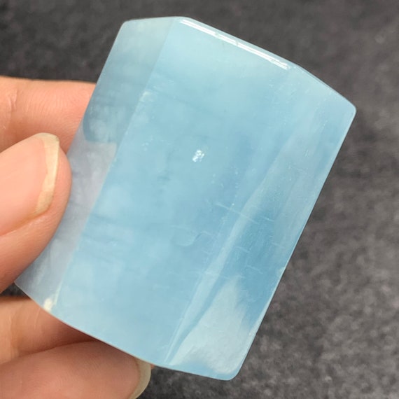 Natural Blue Aquamarine Wand Gemstone Crystal Specimen 49 Gram