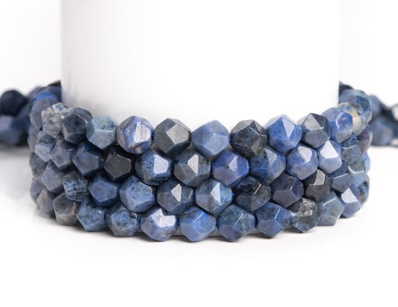 Natural Blue Dumortierite Gemstone Grade Aaa Star Cut Faceted 6mm 7-8mm 9-10mm Loose Beads