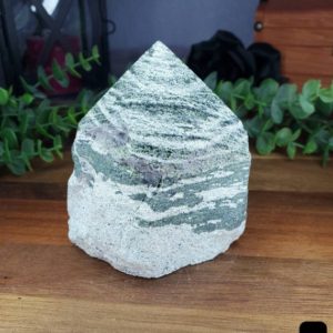 Shop Serpentine Stones & Crystals! Natural Brazilian Serpentine Top Polished Point / Raw Base Generator – YOU CHOOSE! | Natural genuine stones & crystals in various shapes & sizes. Buy raw cut, tumbled, or polished gemstones for making jewelry or crystal healing energy vibration raising reiki stones. #crystals #gemstones #crystalhealing #crystalsandgemstones #energyhealing #affiliate #ad