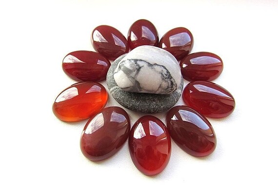 Natural Carnelian Cabochon 25x18mm Red Brown Carnelian Stone Cabochon Oval Polished Gemstone Cabochon Flat Back Jewelry Supplies 1pcs