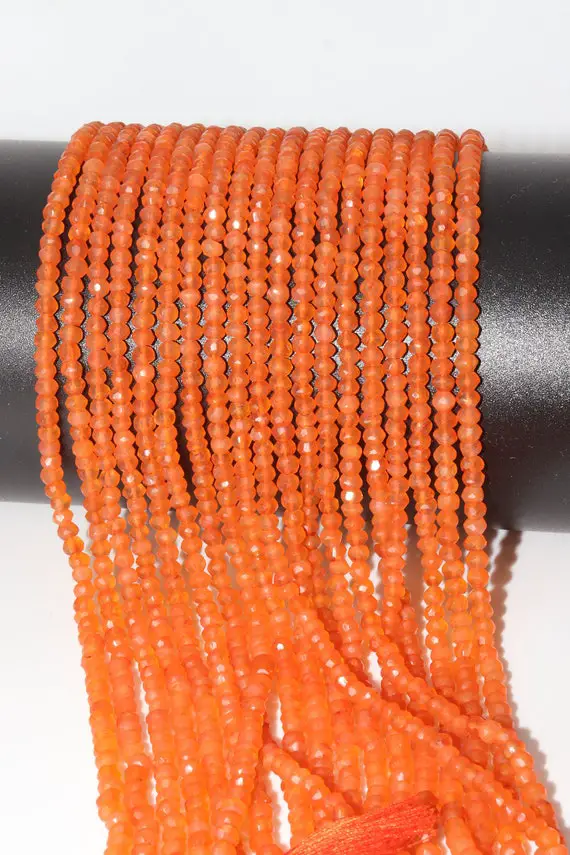 Natural Carnelian Faceted Rondelle Beads  Carnelian Beads  Aaa Quality Carnelian Rondelle Beads  Carnelian Faceted  Carnelian Beads Strand