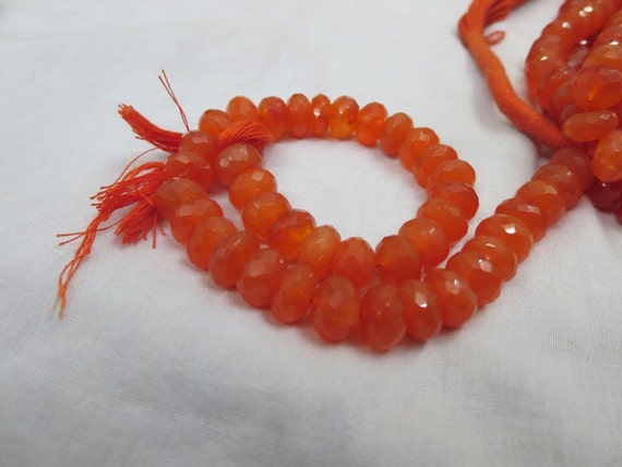 Natural Carnelian Rondelle Beads 9mm Appx 8 Inches String Genuine Carnelian Orange Carnelian Micro Faceted Beads Best Deal Cheap Price