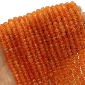 Shop Carnelian Rondelle Beads! Natural Carnelian Rondelles Beads Stone, Carnelian Rondelle 6-7mm faceted Beads, wholesale price, Jewelry Making, 9 inch, Gift For Her | Natural genuine rondelle Carnelian beads for beading and jewelry making.  #jewelry #beads #beadedjewelry #diyjewelry #jewelrymaking #beadstore #beading #affiliate #ad