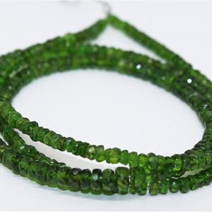 Shop Diopside Faceted Beads! Natural Chrome Diopside Faceted Beads, 4mm-5mm Chrome Diopside Rondelle Beads, Chrome Diopside Jewelry Beads, Gemstone 13 Inch Strand | Natural genuine faceted Diopside beads for beading and jewelry making.  #jewelry #beads #beadedjewelry #diyjewelry #jewelrymaking #beadstore #beading #affiliate #ad