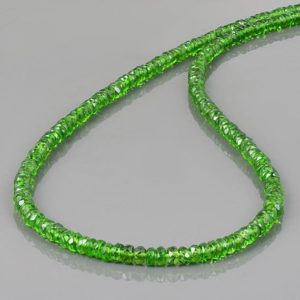 Shop Diopside Rondelle Beads! Natural Chrome Diopside Necklace Russian Empowering Chrome Diopside Faceted Rondelles Necklace Green Necklace Healing Health Gift For Women | Natural genuine rondelle Diopside beads for beading and jewelry making.  #jewelry #beads #beadedjewelry #diyjewelry #jewelrymaking #beadstore #beading #affiliate #ad