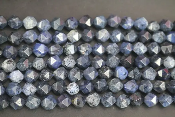 Natural Faceted Dumortierite Nugget Beads, 6mm 8mm 10mm 12mm  Faceted Dumortierite Nugget Beads Supply,loose Beads Wholesale
