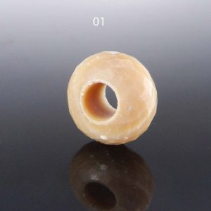 Natural honey aragonite 14 x 8 x 5 mm big hole beads rondelle faceted european charm big hole beads for bracelet | Natural genuine beads Aragonite beads for beading and jewelry making.  #jewelry #beads #beadedjewelry #diyjewelry #jewelrymaking #beadstore #beading #affiliate #ad
