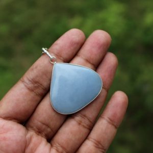 Shop Angelite Pendants! Natural Large Angelite Pendant,Angelite Pendant,Angelite Tear Drop Pendant | Natural genuine Angelite pendants. Buy crystal jewelry, handmade handcrafted artisan jewelry for women.  Unique handmade gift ideas. #jewelry #beadedpendants #beadedjewelry #gift #shopping #handmadejewelry #fashion #style #product #pendants #affiliate #ad