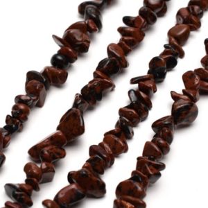 Natural Mahogany Obsidian Chip Beads Approx 5-8mm 32" Strand Tiny Crystal Gemstone For Jewelry Making Irregular Nugget | Natural genuine chip Obsidian beads for beading and jewelry making.  #jewelry #beads #beadedjewelry #diyjewelry #jewelrymaking #beadstore #beading #affiliate #ad