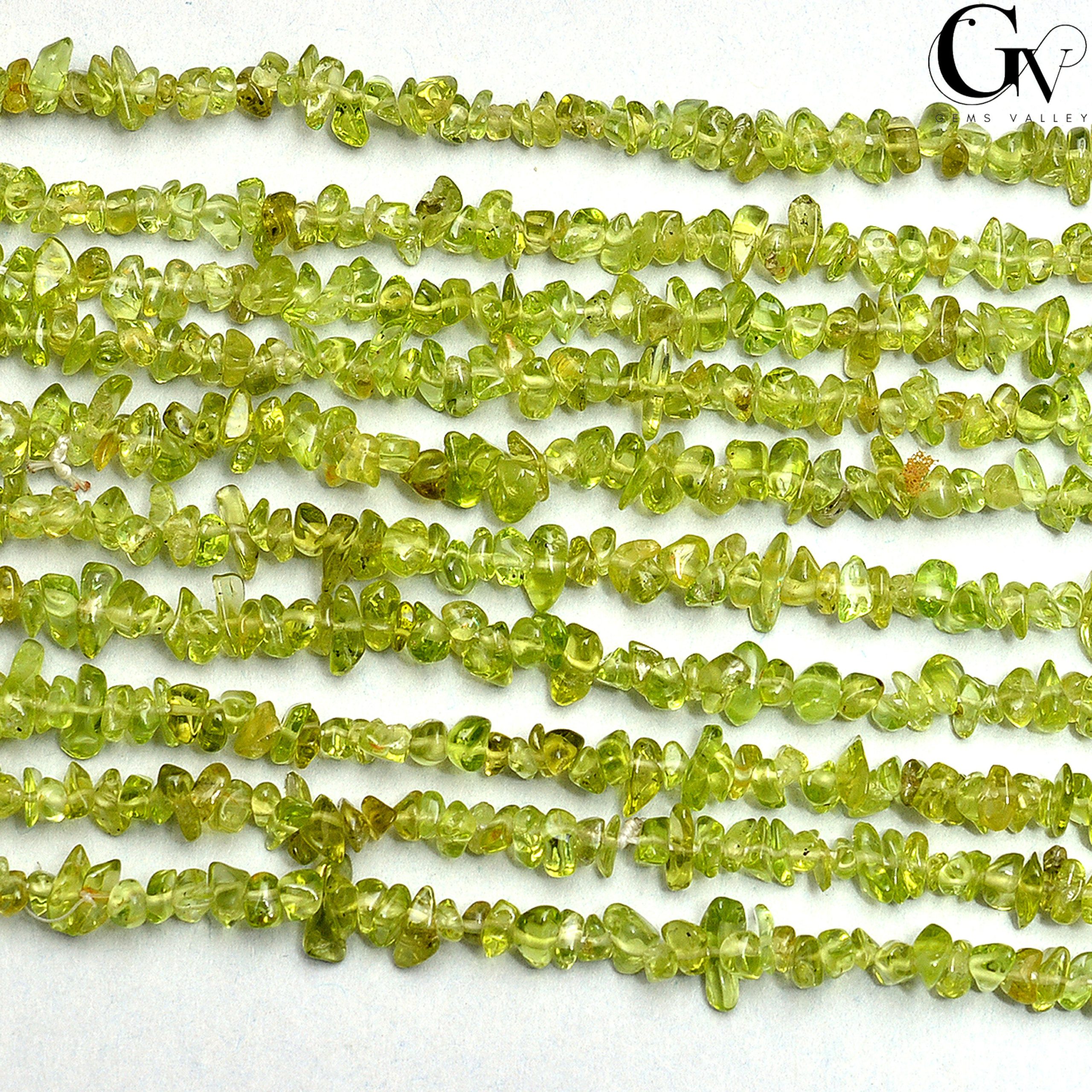 Natural Peridot Chip Beads, Semi Precious Gemstone Beads For Jewelry Craft Making, 3-5 Mm Peridot Gemstone Beads, 34 Inches Diy Beads
