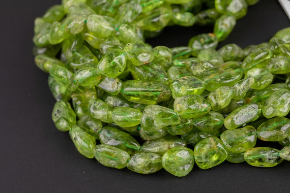 Natural Peridot Nuggets Beads -16 Inch Strand - Wholesale Pricing Aaa Quality- Full 16 Inch Strand Gemstone Beads