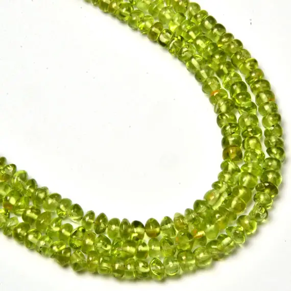 Natural Peridot Rondelle Beads 4- 5 Mm, 8 Inches Strand, Genuine Peridot Beads, Green Peridot Beads For Making Jewelry