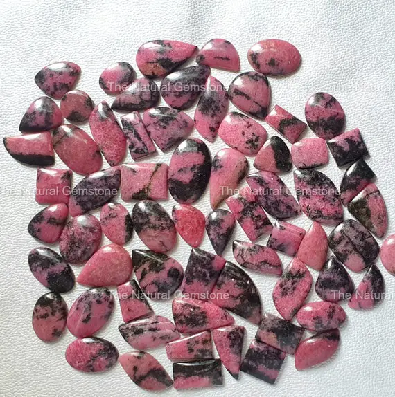 Natural Pink Rhodonite Stone Wholesale Rhodonite Cab, Bulk Designer Crystal, Rhodonite Pendant Necklace Jewelry Making Supply, Natural Gift