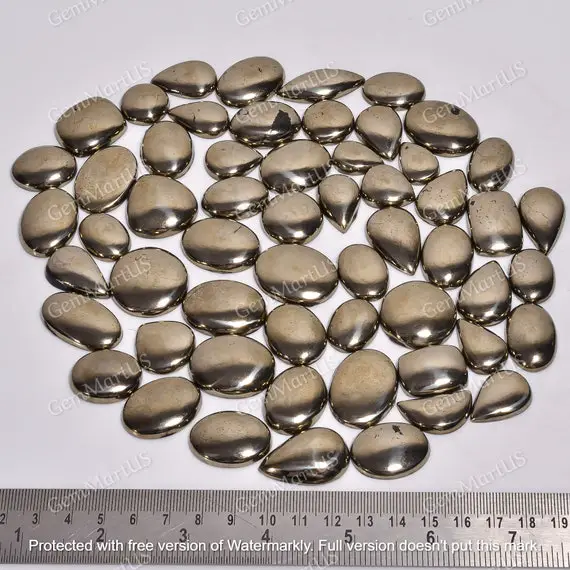 Natural Pyrite Cabochon, Healing Pyrite Crystal Polished, Pyrite Stone, Bulk Pyrite, Wholesale Lot, Sizes 10mm To 30mm