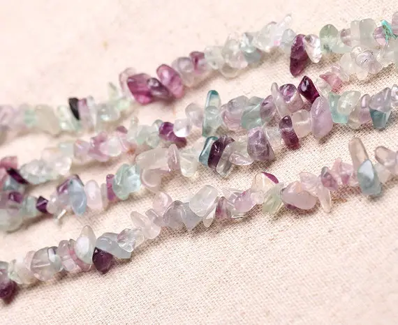 Natural Rainbow Fluorite Chip Beads Multicolor Fluorite Crystal Chips Bead Gemstone Chip 15" Full Strand Beads Wholesale C007