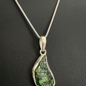 Shop Diopside Pendants! Natural Raw Chrome Diopside Pendant, Sterling Silver Chrome Diopside Necklace, May Birthstone, Bridal Wedding Jewelry, Rough Diopside Charm | Natural genuine Diopside pendants. Buy handcrafted artisan wedding jewelry.  Unique handmade bridal jewelry gift ideas. #jewelry #beadedpendants #gift #crystaljewelry #shopping #handmadejewelry #wedding #bridal #pendants #affiliate #ad
