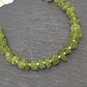 Natural Raw Peridot Beads, Peridot Nugget Beads, Peridot Chunk Raw Crystal, August Birthstone, Center Drilled Beads | Natural genuine chip Gemstone beads for beading and jewelry making.  #jewelry #beads #beadedjewelry #diyjewelry #jewelrymaking #beadstore #beading #affiliate #ad