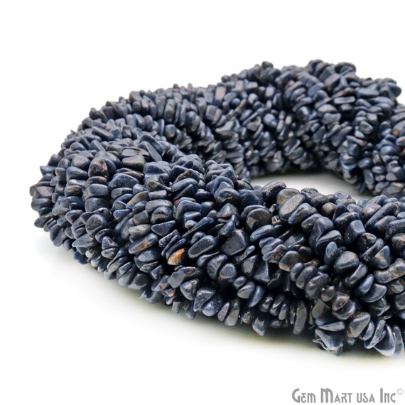 Sapphire Chip Beads, 34 Inch, Natural Chip Strands, Drilled Strung Nugget Beads, 3-7mm, Polished, Gemmartusa (chsh-70001)