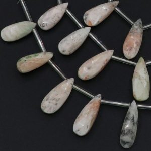 Shop Scolecite Beads! Scolecite Gemstone Pear Faceted Beads, Long Pear Briolette Beads, Scolecite Almond Beads, Natural Scolecite Teardrops, Craft Supply Beads | Natural genuine other-shape Scolecite beads for beading and jewelry making.  #jewelry #beads #beadedjewelry #diyjewelry #jewelrymaking #beadstore #beading #affiliate #ad