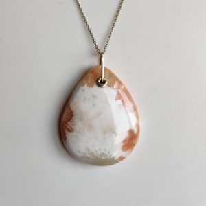 Shop Scolecite Jewelry! Natural Scolecite Pendant, 14K Solid Gold Scolecite Pendant, Yellow Gold Necklace Pendant, Scolecite Jewelry, February birthstone | Natural genuine Scolecite jewelry. Buy crystal jewelry, handmade handcrafted artisan jewelry for women.  Unique handmade gift ideas. #jewelry #beadedjewelry #beadedjewelry #gift #shopping #handmadejewelry #fashion #style #product #jewelry #affiliate #ad