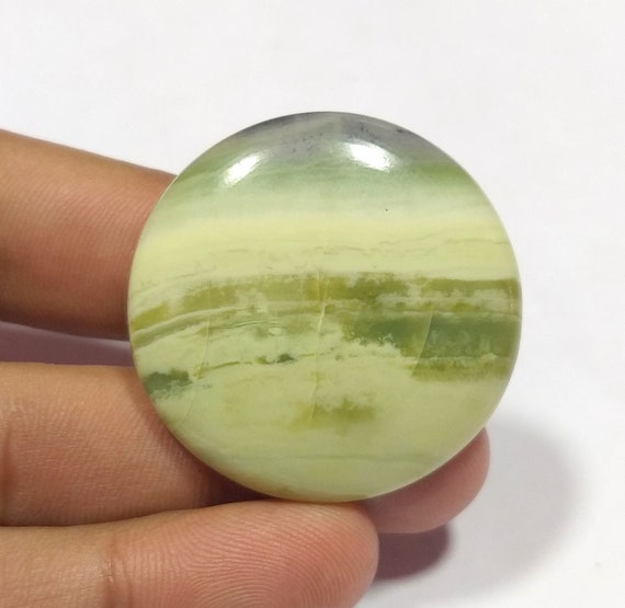 Natural Serpentine Cabochon / Aaa+++ Serpentine Gemstone / Unique Pattern / For Jewelry / Round Shape / 58 Ct. / 33x33x6 Mm. Loose Gemstone.