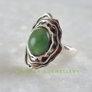 Shop Serpentine Jewelry! Natural Serpentine ring, Handmade in 925 Solid Silver, unique design, antique finish, sturdy everyday ring | Natural genuine Serpentine jewelry. Buy crystal jewelry, handmade handcrafted artisan jewelry for women.  Unique handmade gift ideas. #jewelry #beadedjewelry #beadedjewelry #gift #shopping #handmadejewelry #fashion #style #product #jewelry #affiliate #ad