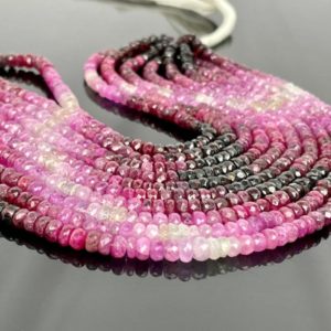 Shop Ruby Rondelle Beads! Natural Shaded Ruby Faceted Rondelle Beads 4-4.5mm AAA+ Ruby Beads, Ruby Rondelle Beads, Faceted Shaded Ruby Beads | Natural genuine rondelle Ruby beads for beading and jewelry making.  #jewelry #beads #beadedjewelry #diyjewelry #jewelrymaking #beadstore #beading #affiliate #ad