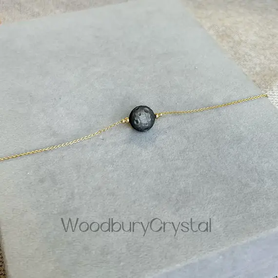 Natural Silver Flash Obsidian Necklace |dainty Necklace |real Obsidian| Meteorite Necklace |silver Necklace |14k Gold Filled Necklace