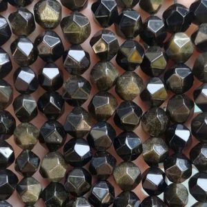 Shop Obsidian Faceted Beads! Natural Star Cut Faceted Obsidian Beads Smooth Rondelle Beads,Obsidian beads wholeasale,15'' per strand,  6mm 8mm 10mm | Natural genuine faceted Obsidian beads for beading and jewelry making.  #jewelry #beads #beadedjewelry #diyjewelry #jewelrymaking #beadstore #beading #affiliate #ad