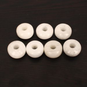 Shop Scolecite Beads! Natural white scolecite 14 x 8 x 4.5 mm rondelle smooth gemstone universal large hole bead european charm big hole beads for making bracelet | Natural genuine rondelle Scolecite beads for beading and jewelry making.  #jewelry #beads #beadedjewelry #diyjewelry #jewelrymaking #beadstore #beading #affiliate #ad