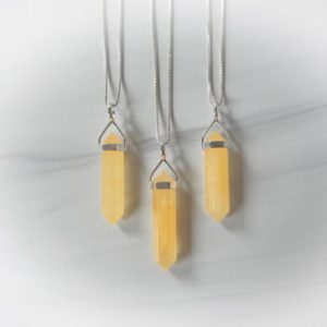 Shop Orange Calcite Jewelry! Natural Yellow Calcite Necklace, Honey Calcite Pendant, Orange Calcite Point, Sterling Calcite Pendant, Yellow Crystal, Gemstone Appeal, GSA | Natural genuine Orange Calcite jewelry. Buy crystal jewelry, handmade handcrafted artisan jewelry for women.  Unique handmade gift ideas. #jewelry #beadedjewelry #beadedjewelry #gift #shopping #handmadejewelry #fashion #style #product #jewelry #affiliate #ad