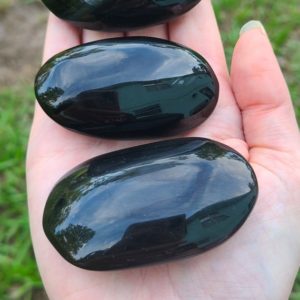 Shop Obsidian Shapes! Obsidian Palm Stone, Obsidian Stone, Obsidian Tumbled, Gemstone, Healing Crystal | Natural genuine stones & crystals in various shapes & sizes. Buy raw cut, tumbled, or polished gemstones for making jewelry or crystal healing energy vibration raising reiki stones. #crystals #gemstones #crystalhealing #crystalsandgemstones #energyhealing #affiliate #ad