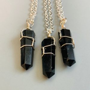 Shop Obsidian Pendants! Obsidian Pendant Necklace, Tumbled Obsidian Pendant | Natural genuine Obsidian pendants. Buy crystal jewelry, handmade handcrafted artisan jewelry for women.  Unique handmade gift ideas. #jewelry #beadedpendants #beadedjewelry #gift #shopping #handmadejewelry #fashion #style #product #pendants #affiliate #ad