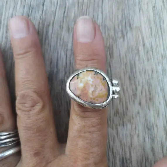 Ocean Jasper Gemstone Ring,  Us Size 6 1/2