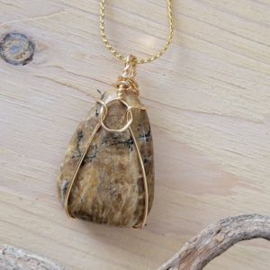 Shop Ocean Jasper Necklaces! Ocean Jasper Necklace, Yellow Jasper Necklace, Brown Jasper, Yellowish Brown, Jasper Pendant, Wire Wrapped Jasper, Natural Stone Pendant | Natural genuine Ocean Jasper necklaces. Buy crystal jewelry, handmade handcrafted artisan jewelry for women.  Unique handmade gift ideas. #jewelry #beadednecklaces #beadedjewelry #gift #shopping #handmadejewelry #fashion #style #product #necklaces #affiliate #ad