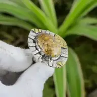 Sterling Silver Green Jasper Adjustable Ring