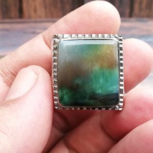 Shop Petrified Wood Rings! Opalized Petrified Wood Ring Handemade Luxury Bands Vintage Agate Ring | Natural genuine Petrified Wood rings, simple unique handcrafted gemstone rings. #rings #jewelry #shopping #gift #handmade #fashion #style #affiliate #ad