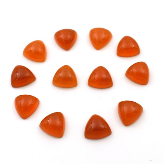 Orange Carnelian Cabochon Gemstone 3x3 Mm To 25x25 Mm Trillion Shape Polished Gemstones Lot For Earring Ring Pendant And Jewelry Making