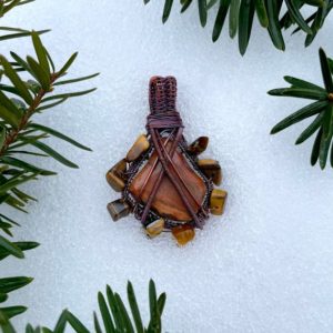 Shop Petrified Wood Pendants! Oxidized Copper Wire Wrapped Petrified Wood Pendant | Natural genuine Petrified Wood pendants. Buy crystal jewelry, handmade handcrafted artisan jewelry for women.  Unique handmade gift ideas. #jewelry #beadedpendants #beadedjewelry #gift #shopping #handmadejewelry #fashion #style #product #pendants #affiliate #ad