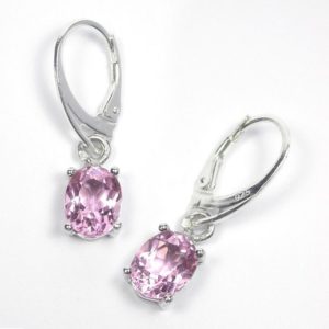 Pair natural kunzite earring silver sterling. | Natural genuine Kunzite earrings. Buy crystal jewelry, handmade handcrafted artisan jewelry for women.  Unique handmade gift ideas. #jewelry #beadedearrings #beadedjewelry #gift #shopping #handmadejewelry #fashion #style #product #earrings #affiliate #ad