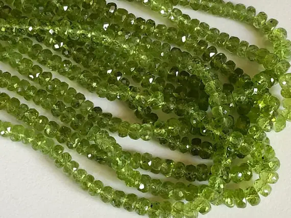 Peridot 6mm Faceted Beads,faceted Beads,peridot Wholesale Beads,peridot Rondelle Beads,semiprecious Faceted,gemstone Beads,peridot Strands