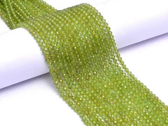 Peridot Faceted Rondelle Beads, 2.5 Mm - 4.5 Mm, Peridot Rondelle Beads, Peridot Handmade Jewelry Making Gemstone,13 Inch, Sku989