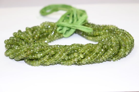 Peridot Faceted Rondelle Beads   Peridot Faceted  Beads  5-6mm  Peridot Rondelle Beads  Peridot Beads Strand  Wholesale Beads