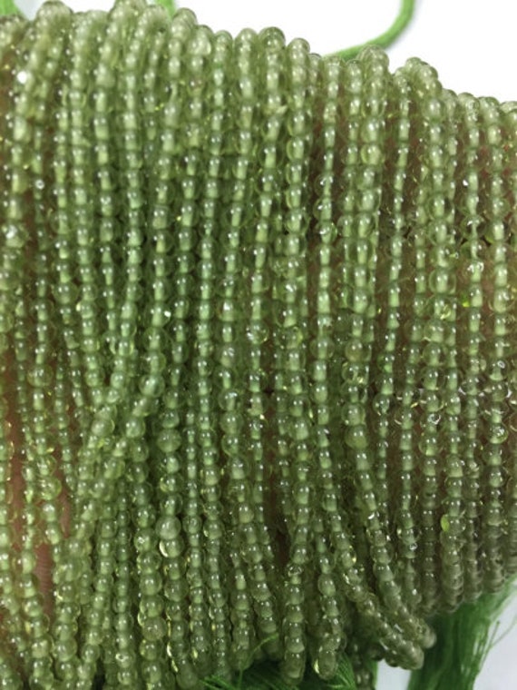 Peridot Round Beads 2.5mm (pack Of 5 Strands) - Length 14 Inches