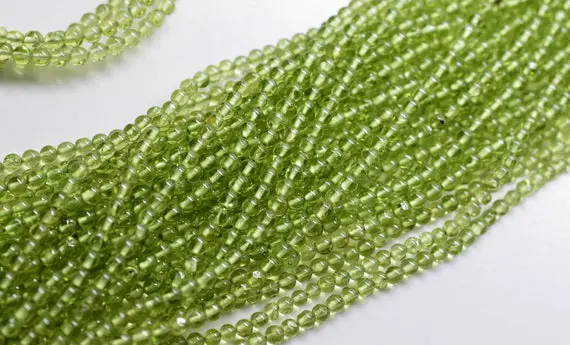 Peridot Round Shape Smooth Beads 3.mm Approx 14"inches Natural Top Quality Wholesaler Price.